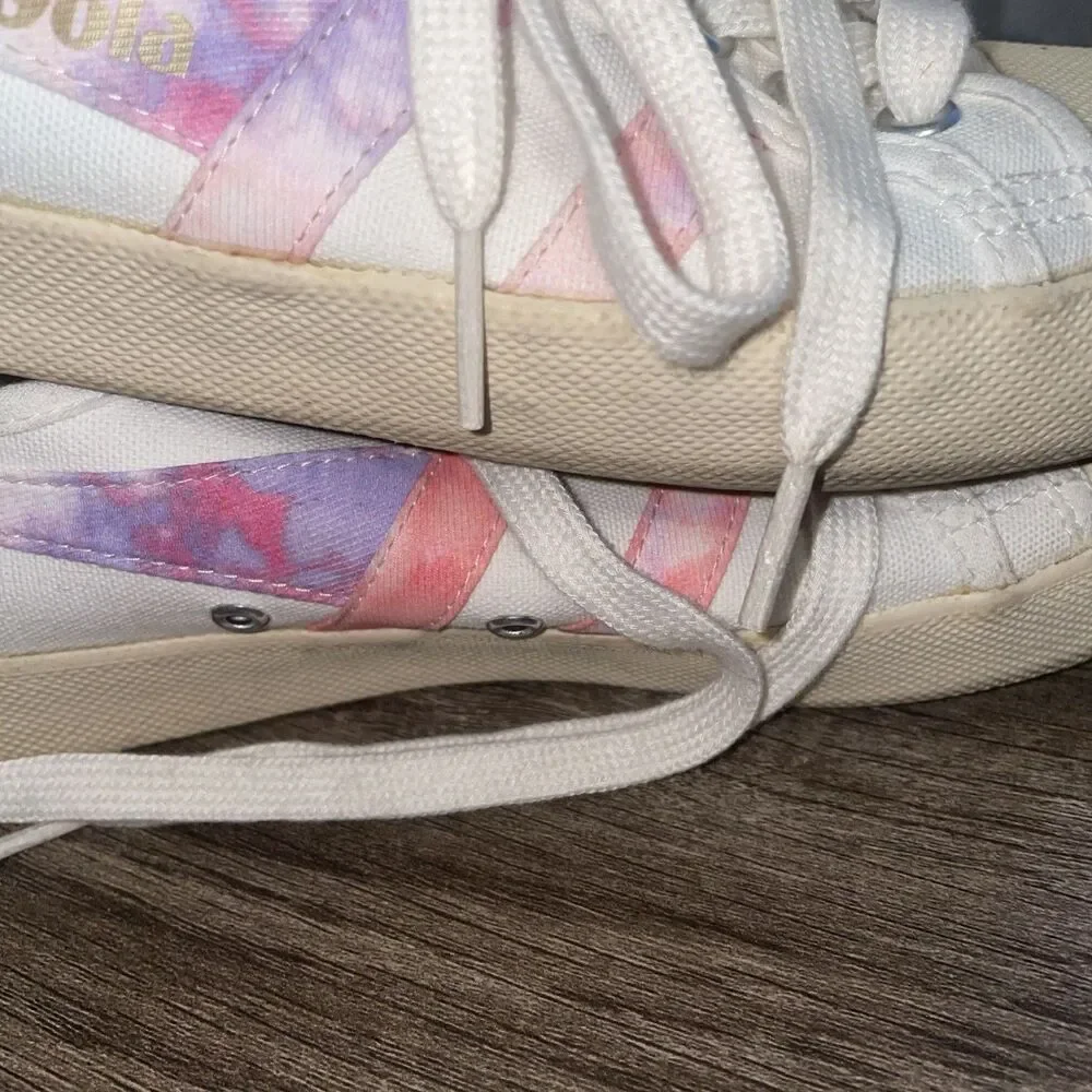 Gola x Madewell Coaster Tie Dye White Canvas Sneakers Women’s Size 6.